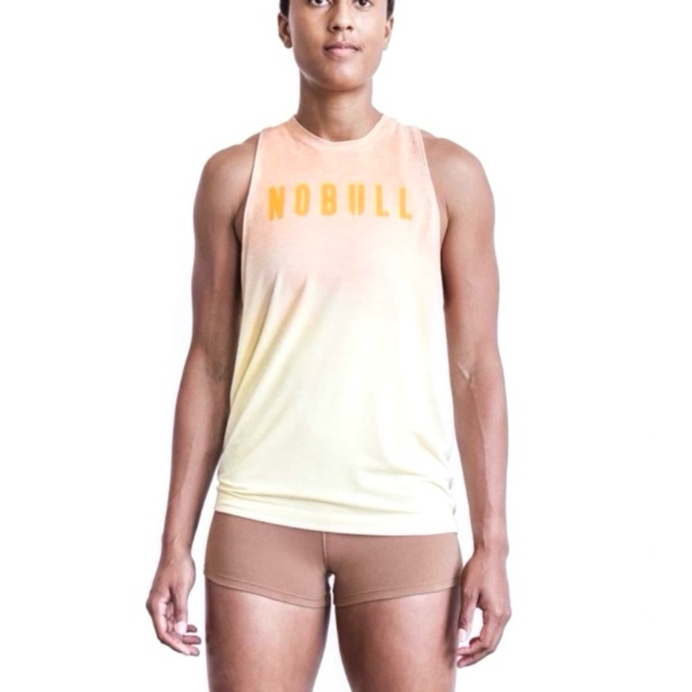 NOBULL Peach to Light Yellow Gradient Sleeveless Tank